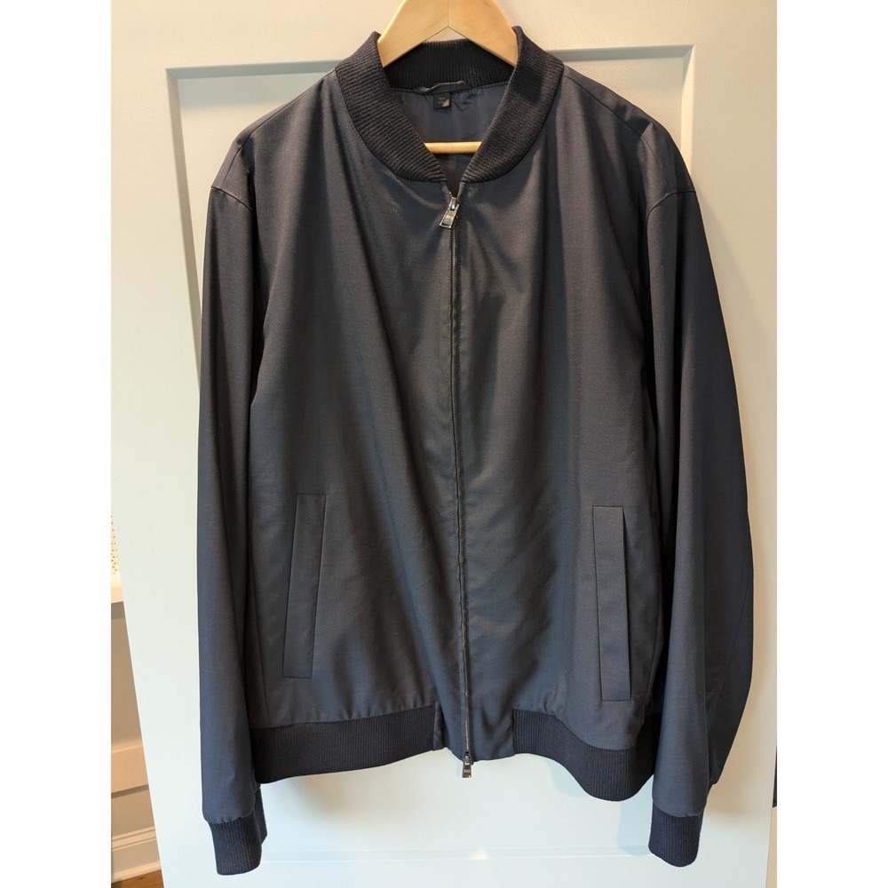 NWOT Hugo Boss Bomber Jacket Italian Fabric Slim Fit Unconstructed US 46R